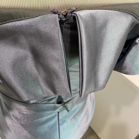 C’est La Vie Cinderella style blue gown with belt detail and train size 4 - Picture 12 of 15